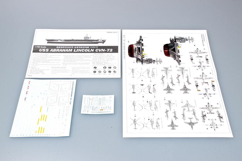 USS Abraham Lincoln Aircraft Carrier CVN-72 2004, 1:700 Scale Model Kit Instructions