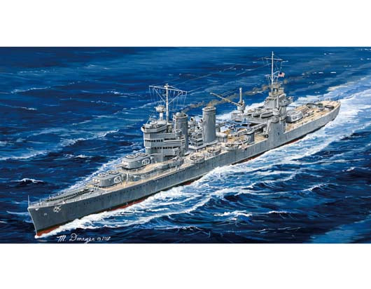 USS Astoria Heavy Cruiser CA-34 1942, 1:700 Scale Model Kit Illustration