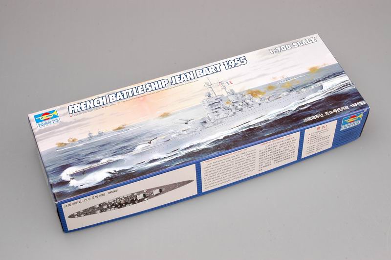 Jean Bart French Battleship 1955, 1:700 Scale Model Kit By Trumpeter
