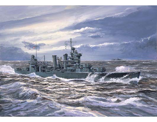 USS New Orleans Heavy Cruiser CA-32 1942, 1:700 Scale Model Kit Box Art