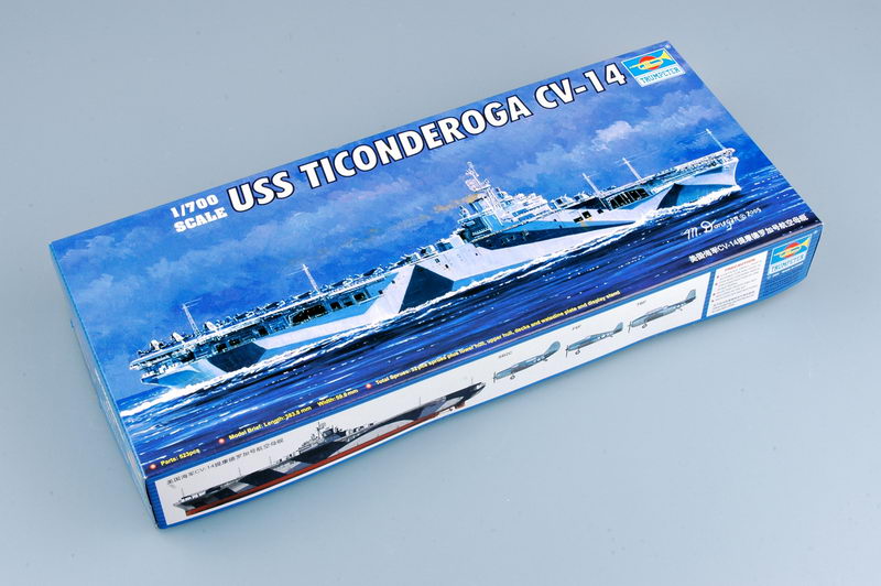 USS Ticonderoga Aircraft Carrier CV-14, 1:700 Scale Model Kit