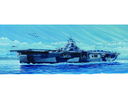 USS Franklin Aircraft Carrier CV-13 1944,1:700 Scale Model Kit Box Art