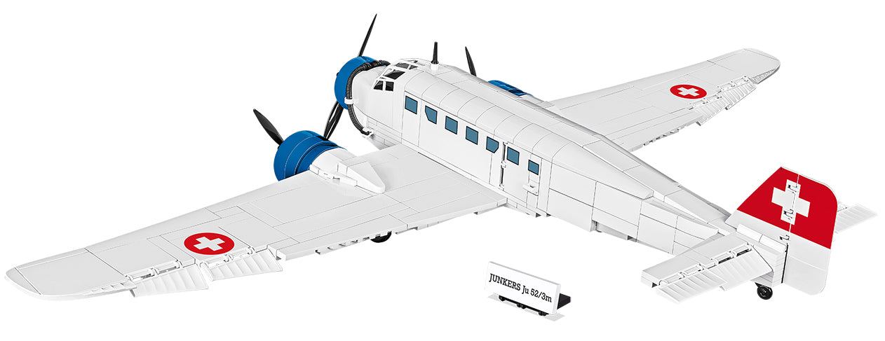 Junkers Ju 52/3m Swiss Air, 542 Piece Block Kit Left Rear View