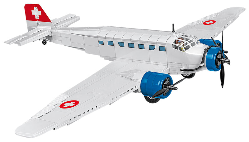 Junkers Ju 52/3m Swiss Air, 542 Piece Block Kit Right Front View