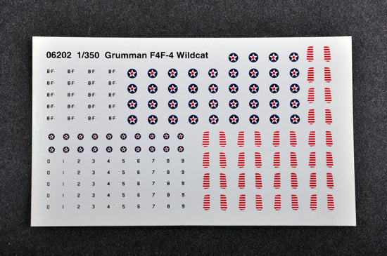 Grumman F4F-4 Wildcat (Pack of 10), 1:350 Scale Models Kit Decals