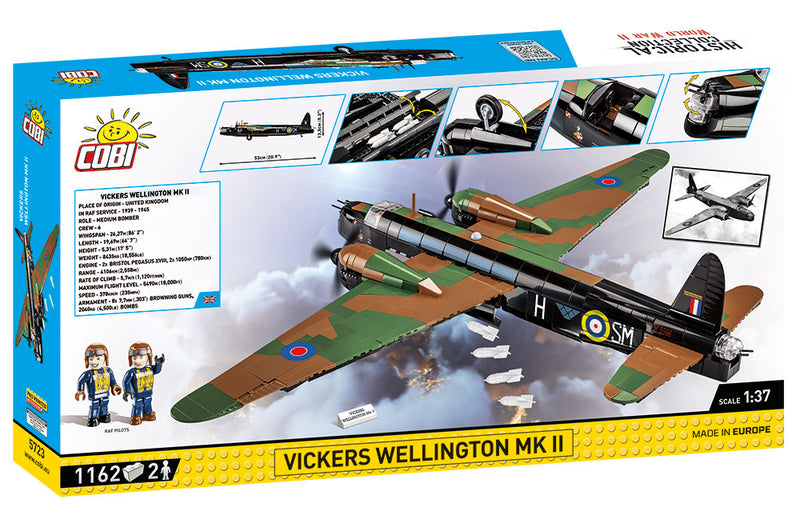 Vickers Wellington Mk.II, 1162 Piece Block Kit Back of Box