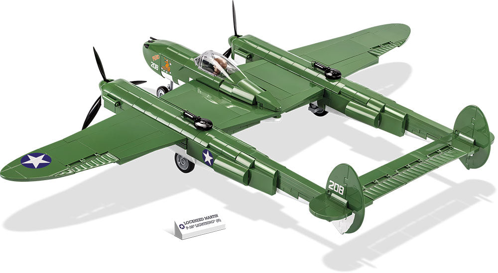 Lockheed P-38 Lightning 545 Piece Block Kit Left Rear View