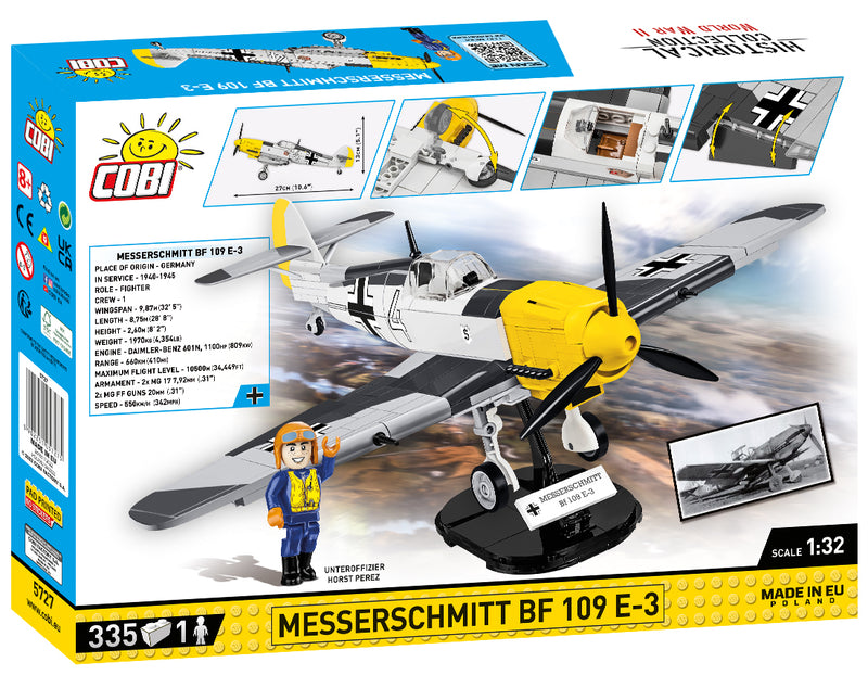 Messerschmitt Bf 109 E-3, 333 Piece Block Kit Back Of Box