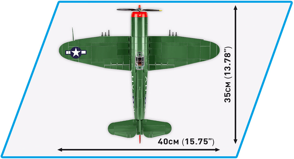 Republic P-47 Thunderbolt Executive Edition, 1/32 Scale 576 Piece Block Kit Top View Diemensions