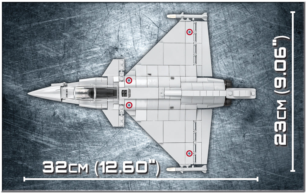 Dassault Rafale C, 400 Piece Block Kit Top View Dimensions