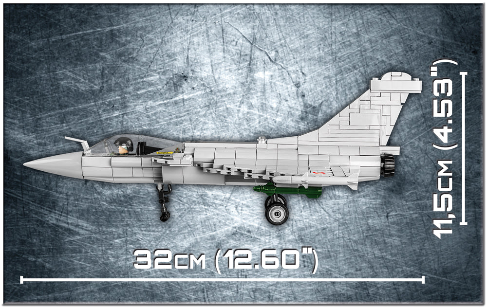 Dassault Rafale C, 400 Piece Block Kit Side View Dimensions