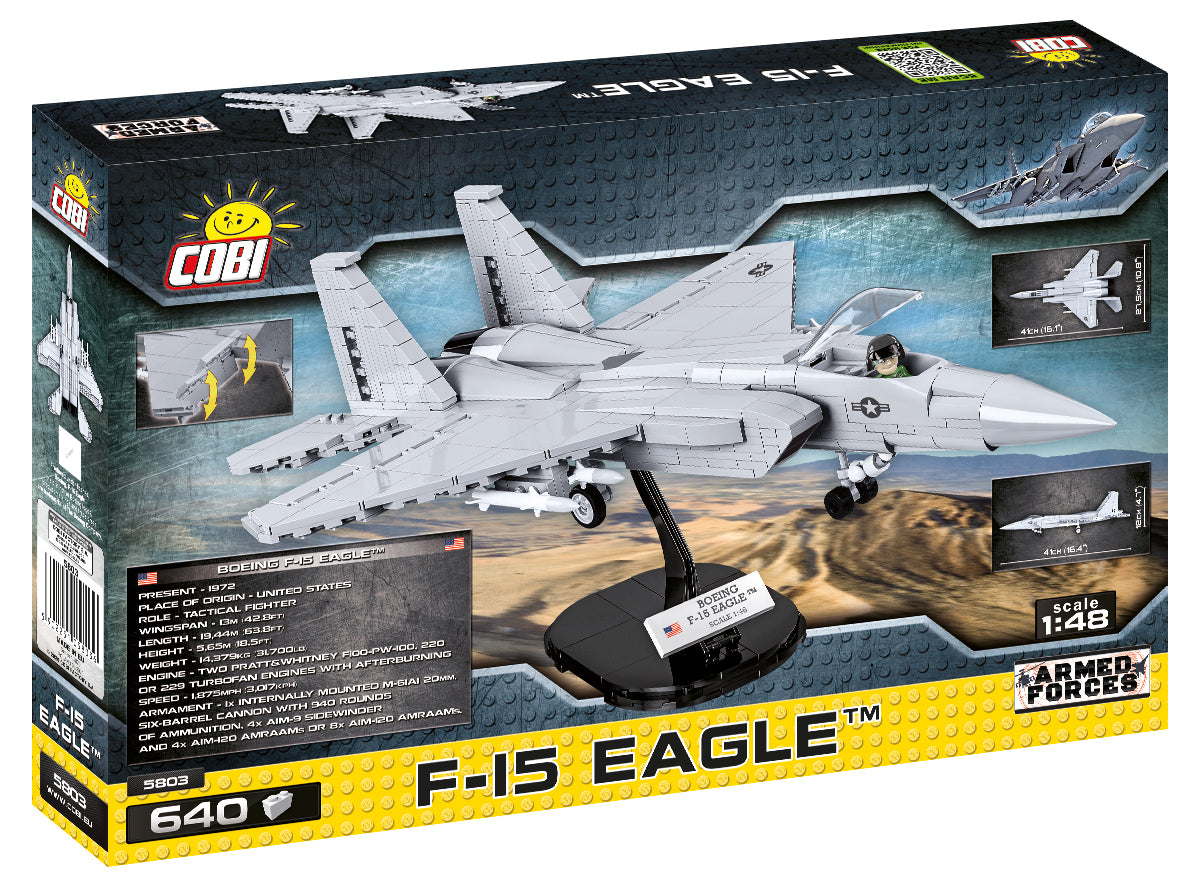 Boeing F-15 Eagle 590 Piece Block Kit Back Of Box