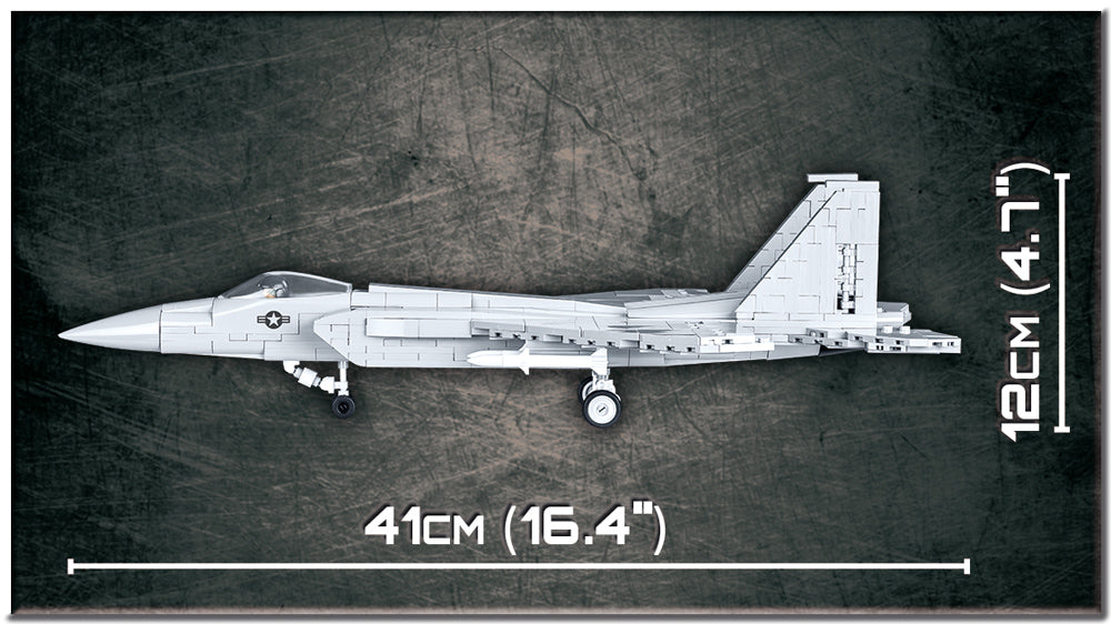 Boeing F-15 Eagle 590 Piece Block Kit Dimensions Side View