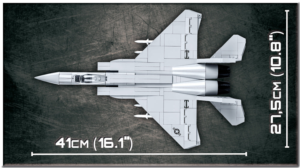 Boeing F-15 Eagle 590 Piece Block Kit Top View Dimensions