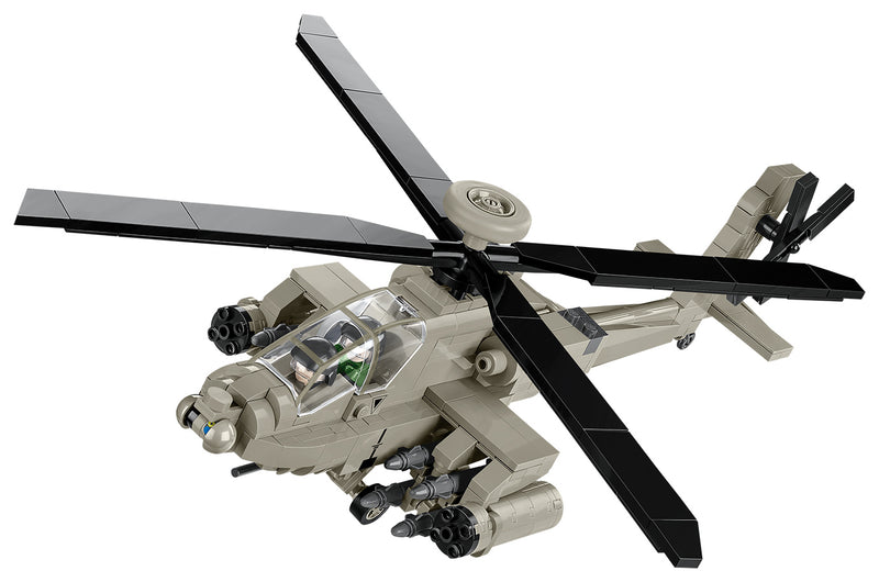 Boeing AH-64 Apache Helicopter 510 Piece Block Kit Front Quarter View