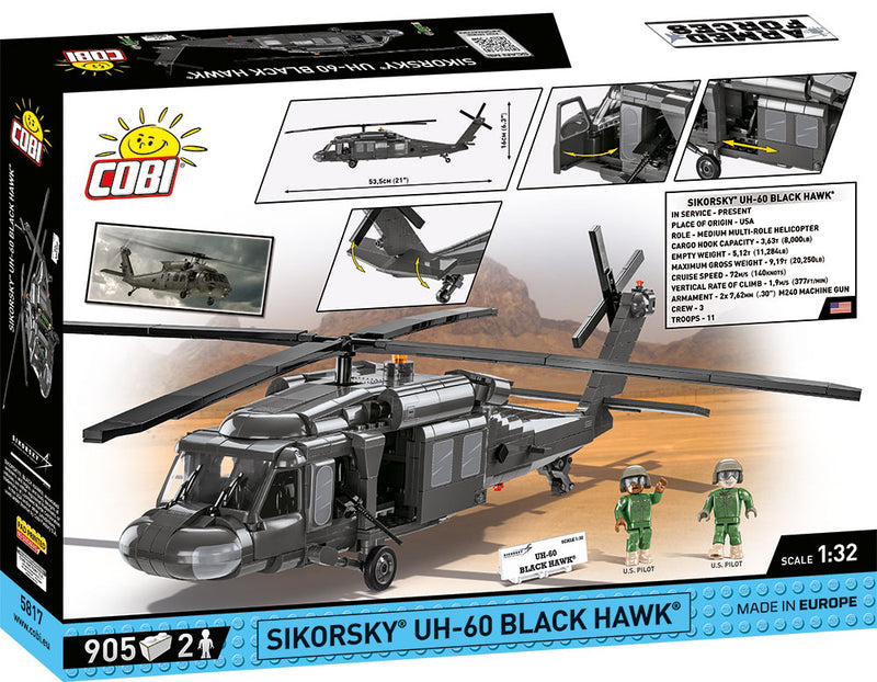Sikorsky UH-60 Black Hawk Helicopter 905 Piece Block Kit Back Of Box
