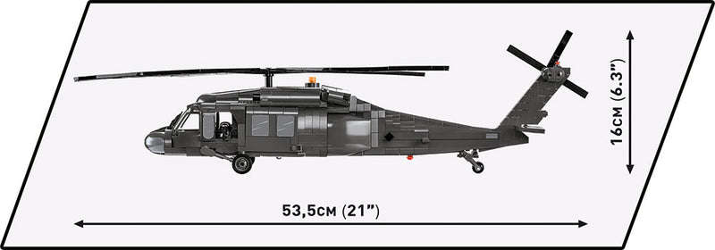 Sikorsky UH-60 Black Hawk Helicopter 905 Piece Block Kit Side Dimensions