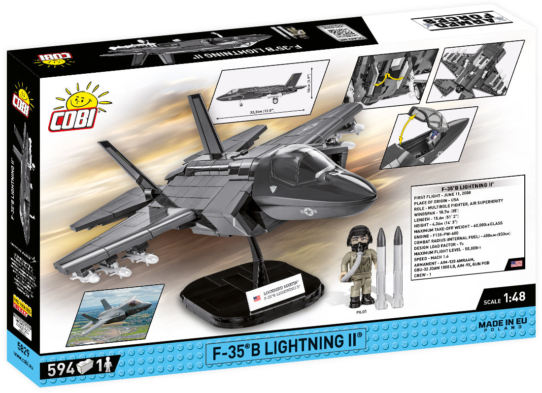 Lockheed Martin F-35B Lightning II, 594 Piece Block Kit Back Of Box