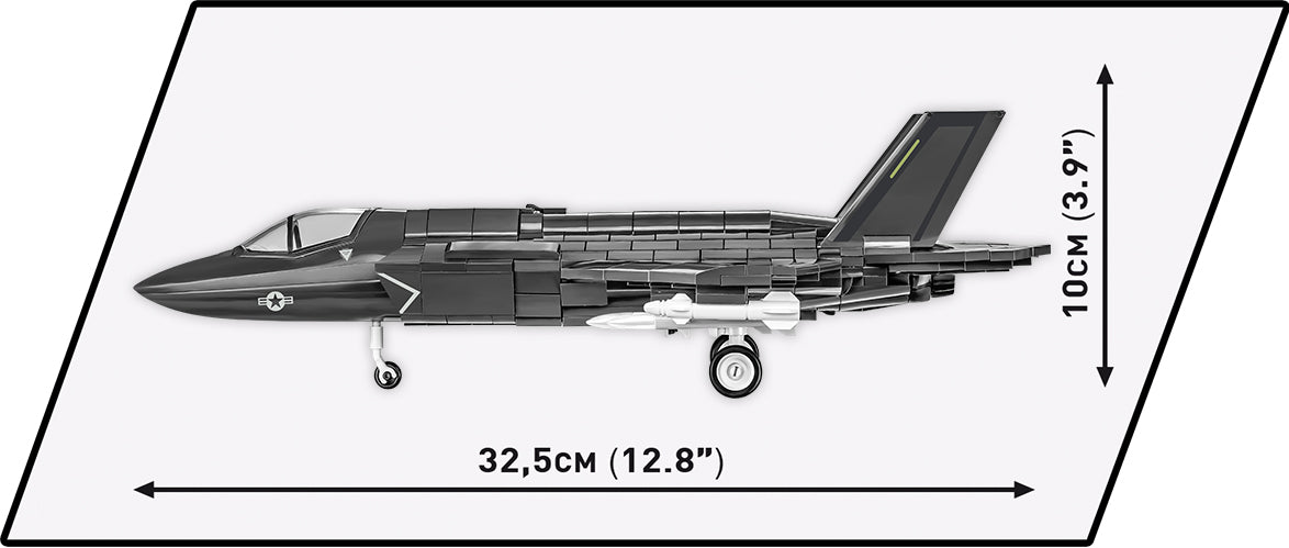  Lockheed Martin F-35B Lightning II, 594 Piece Block Kit Side View Dimensions