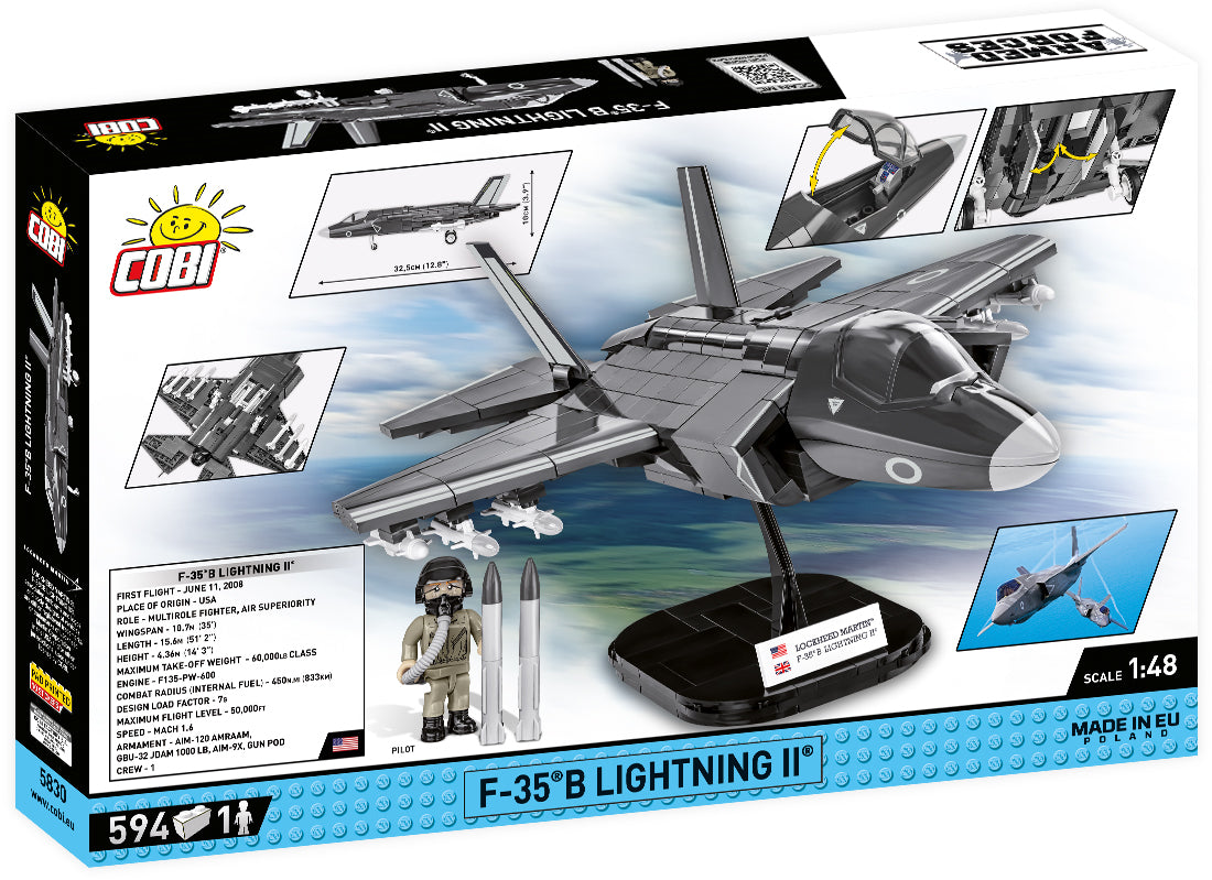 Lockheed Martin F-35B Lightning II Royal Air Force, 594 Piece Block Kit Back Of Box