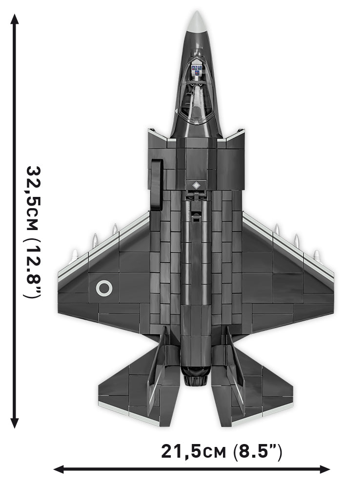 Lockheed Martin F-35B Lightning II Royal Air Force, 594 Piece Block Kit Top View Dimensions