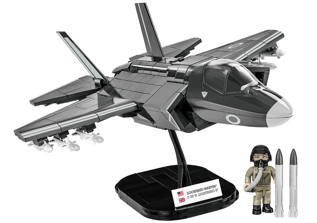 Lockheed Martin F-35B Lightning II Royal Air Force, 594 Piece Block Kit On Stand