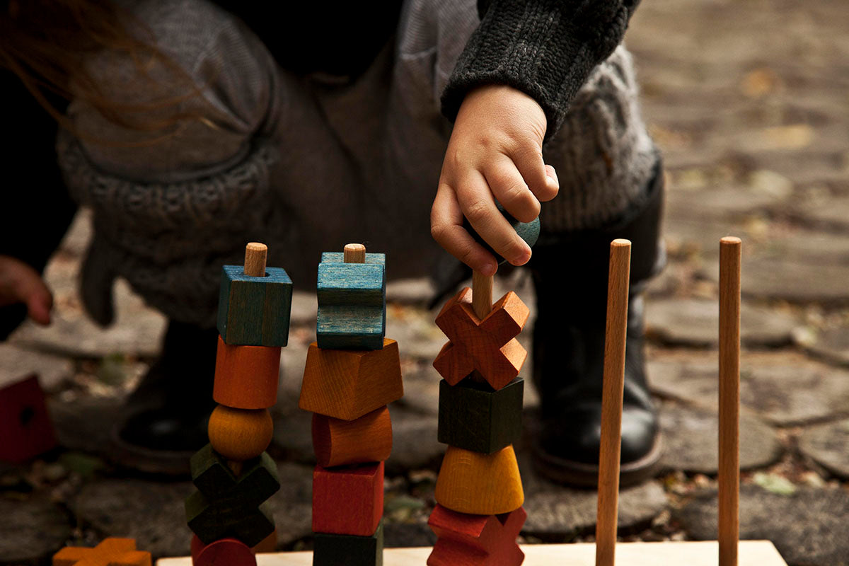 Rainbow Colored Wood Stacking Toy