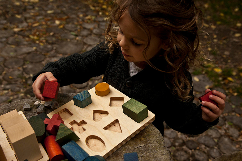 Rainbow Colored Shape Puzzle Board