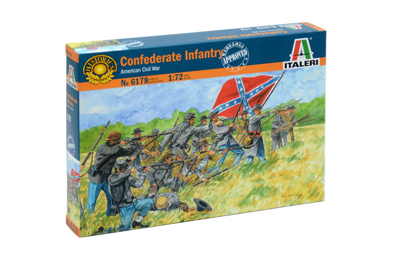 American Civil War Confederate Infantry 1/72 Scale Plastic Figures