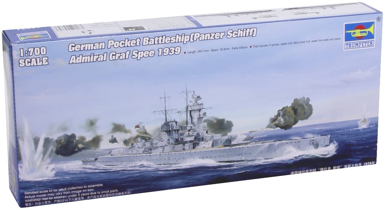 Admiral Graf Spee Pocket Battleship 1939, 1:700 Scale Model Kit