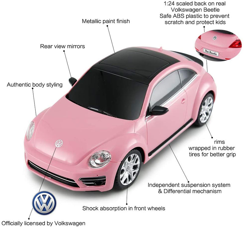 Volkswagen Beetle (Pink) 1:24 Scale Radio Controlled Model Car Features