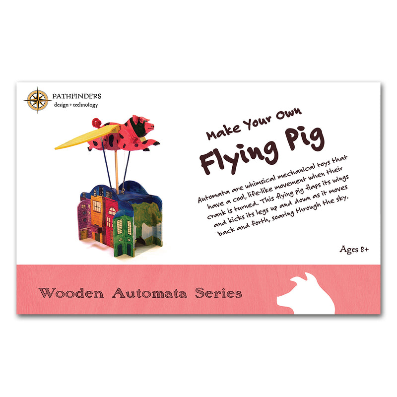 Flying Pig Automata Wooden Kit Box