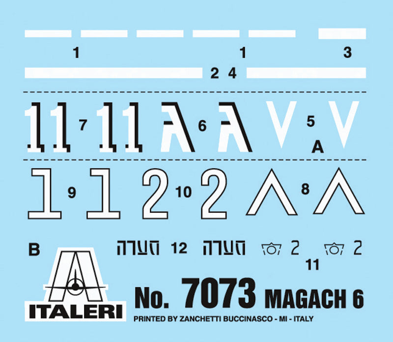 Magach 6 Tank 1/72 Scale Plastic Model Kit Decals