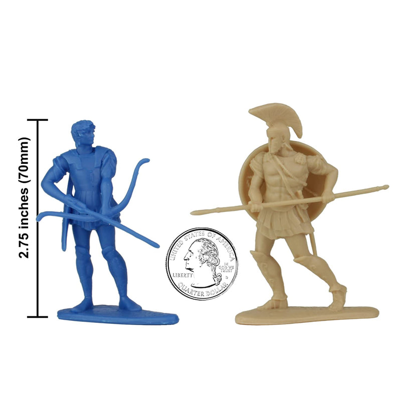 War At Troy Figure Set 3 Heroes Of The Iliad 1/30 Scale Plastic Figures By LOD Enterprises Size Comparison
