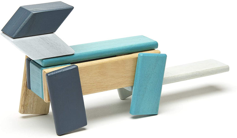 14 piece Classics Magnetic Wooden Block Set: Blues