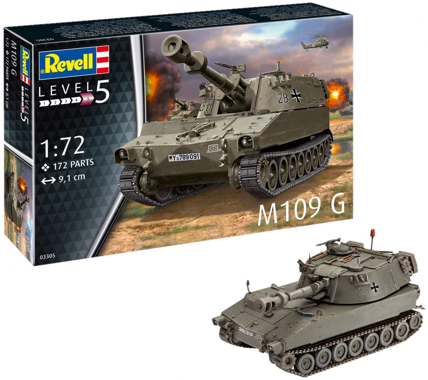 M109 G German Self Propelled Howitzer 1/72 Scale Model Kit By Revell Germany