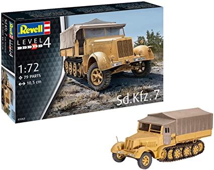 Sd.Kfz.7 German Half-track Late Production 1/72 Scale Model Kit