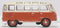 Volkswagen Type 2 T1 Samba Bus (Sealing Wax Red/Beige Gray),1/76 Scale Diecast Model Right Side View