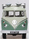 Volkswagen T1 Samba Bus w/ Surfboards (Turquoise / Blue White),1/76 Scale Diecast Model Front View