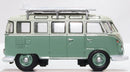 Volkswagen T1 Samba Bus w/ Surfboards (Turquoise / Blue White),1/76 Scale Diecast Model Right Side View