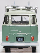 Volkswagen T1 Samba Bus w/ Surfboards (Turquoise / Blue White),1/76 Scale Diecast Model Rear View