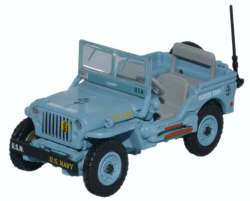 Willys MB Jeep US Navy Seabees (Naval Blue),1/76 Scale Diecast Model