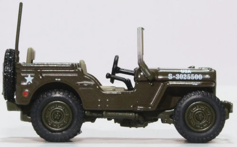 Willys MB Jeep US Army,1/76 Scale Diecast Model Right Side View