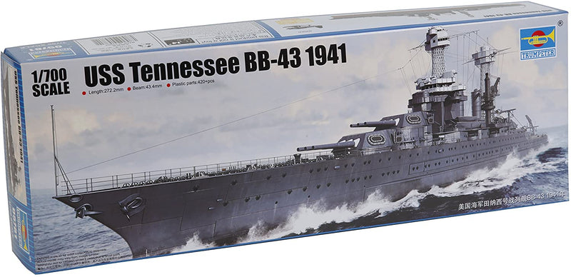 USS Tennessee BB-43 1941, 1:700 Scale Model Kit By Trumpeter