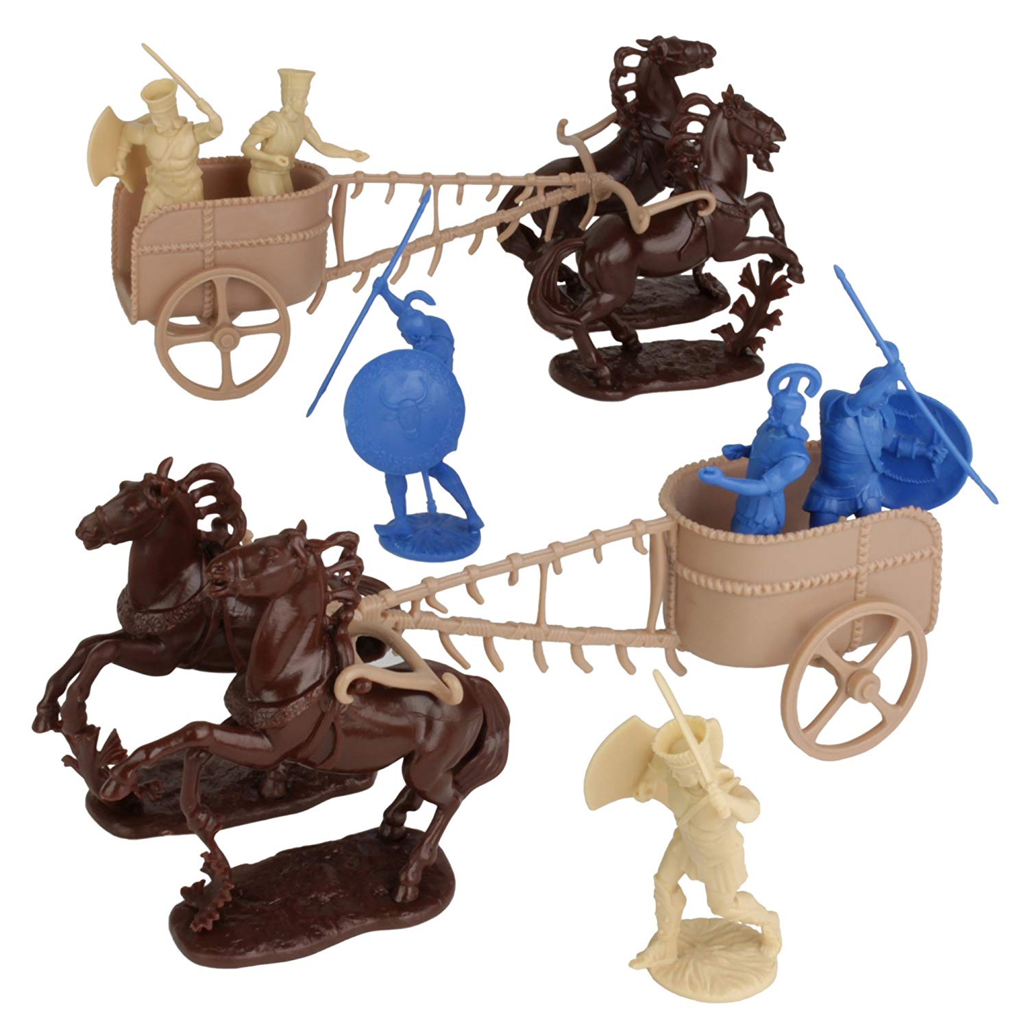 War At Troy Figure Set 2 Chariots (Greeks vs Trojans) 1/30 Scale Plastic Figures By LOD Enterprises