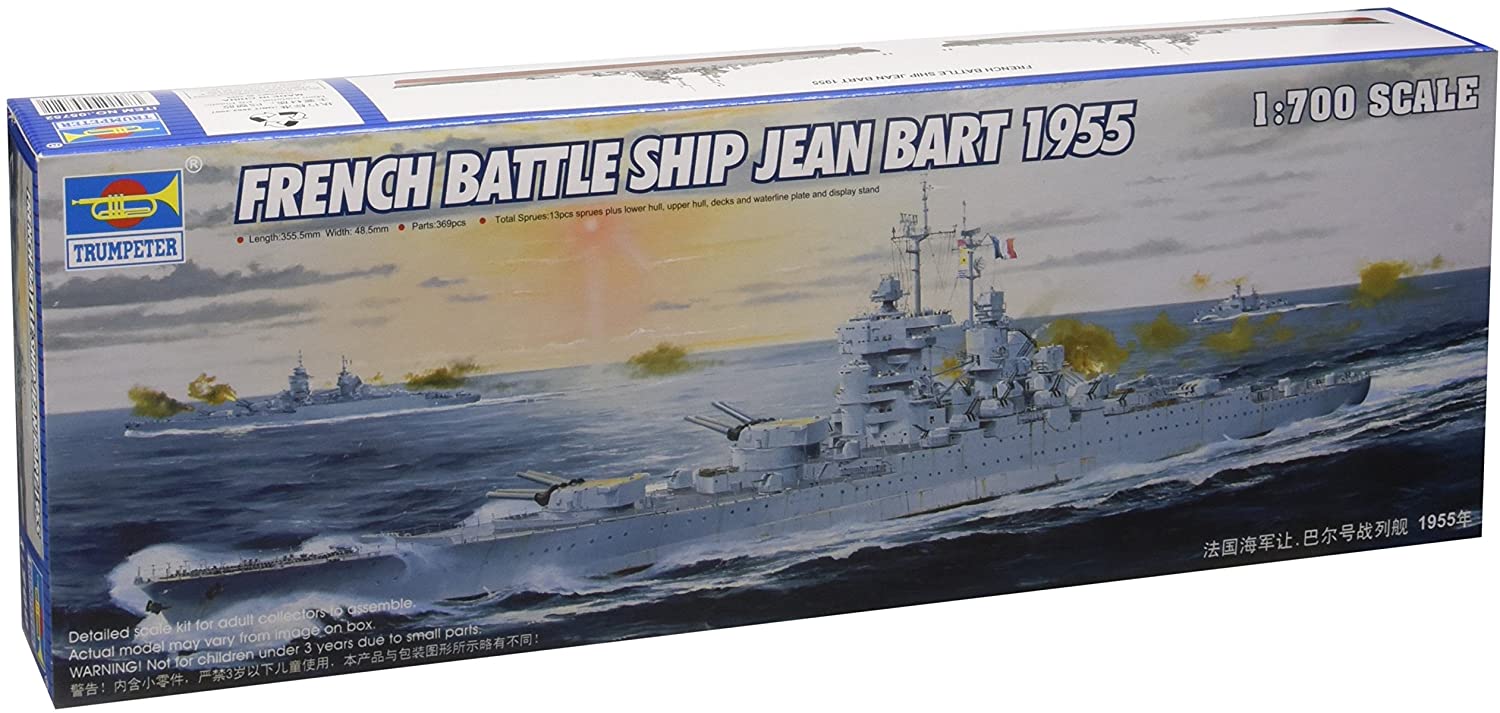 Jean Bart French Battleship 1955, 1:700 Scale Model Kit