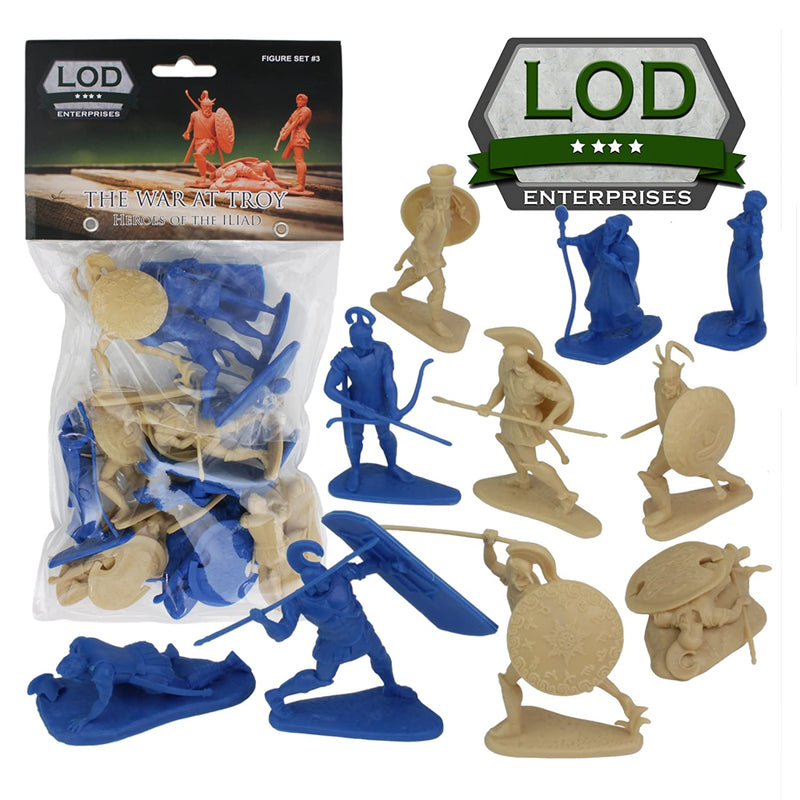 War At Troy Figure Set 3 Heroes Of The Iliad 1/30 Scale Plastic Figures By LOD Enterprises