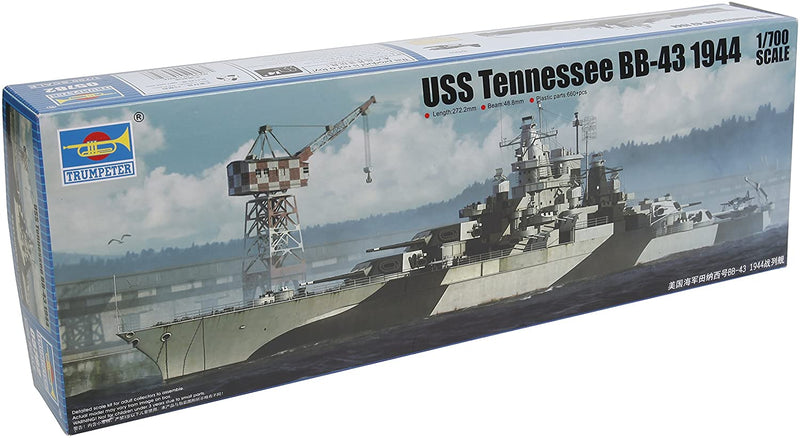 USS Tennessee BB-43 1944, 1:700 Scale Model Kit By Trumpeter