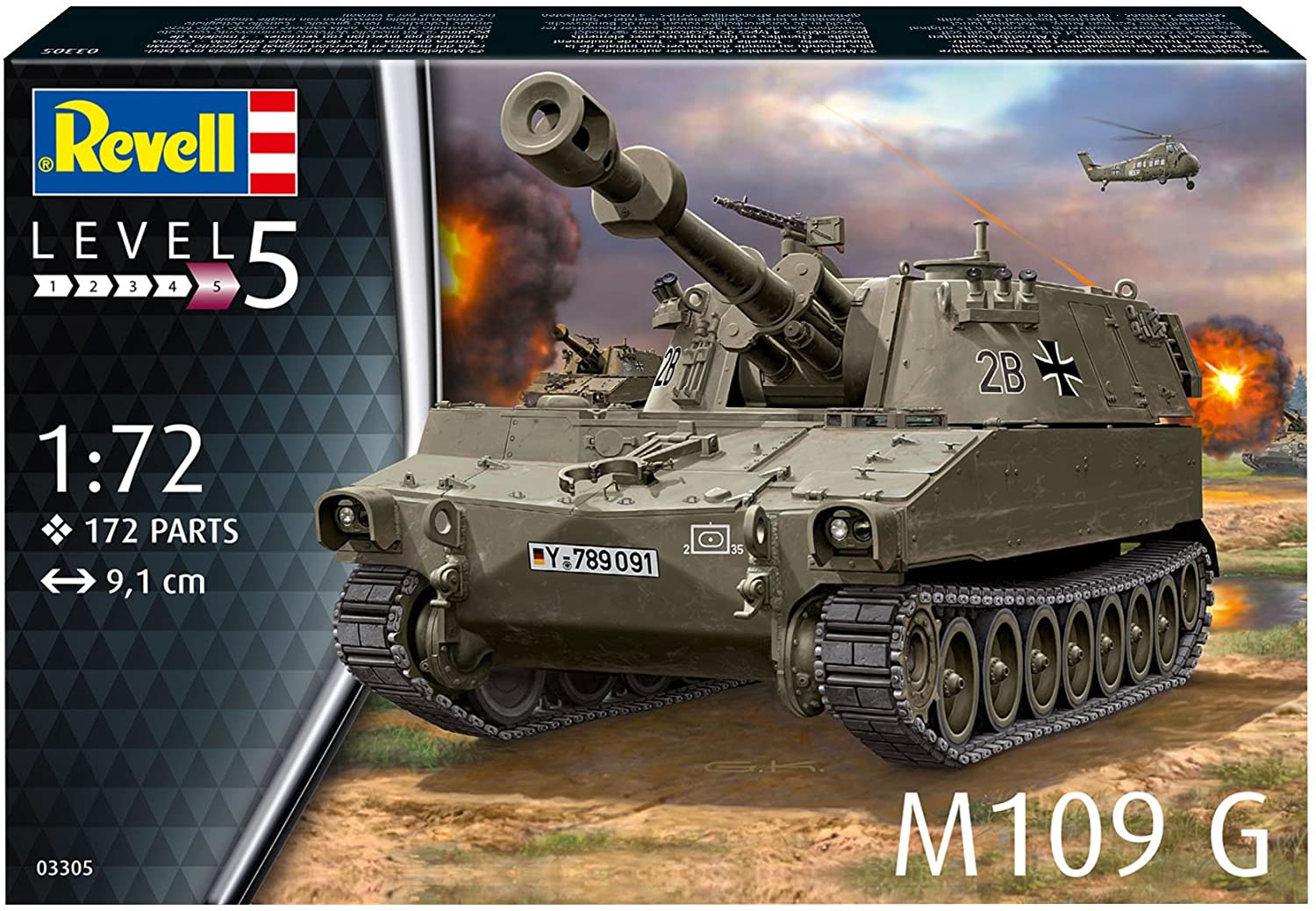 M109 G German Self Propelled Howitzer 1/72 Scale Model Kit Box Front