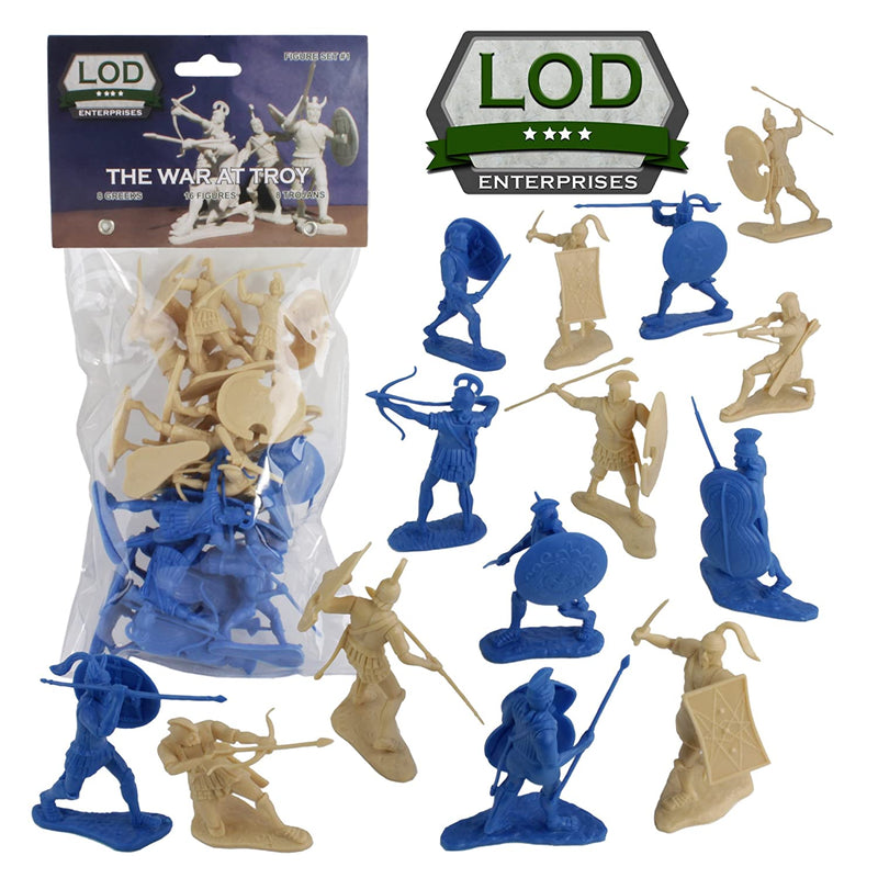 War At Troy Figure Set 1 (Greeks vs Trojans-Blue) 1/30 Scale Plastic Figures By LOD Enterprises